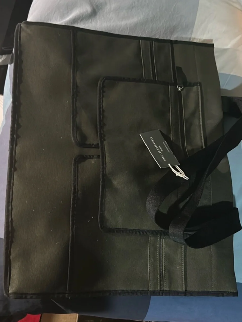 WANT Les Essentiels Black Laptop Tote with Front Pockets